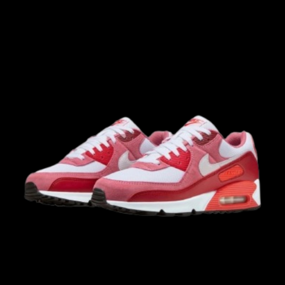 Nike Air Max 90 Running Mens White Peony Pink Crimson Red
